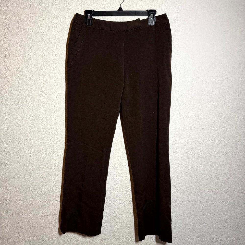 Rafaella Gabardine‎ Bootcut Pants Womens 8 Petite Brown Canvas Stretch Curvy Fit